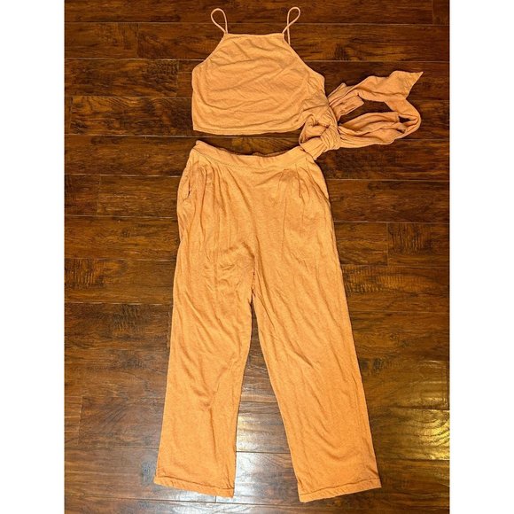 Free People beach color Peach two piece outfit size medium - Picture 1 of 12